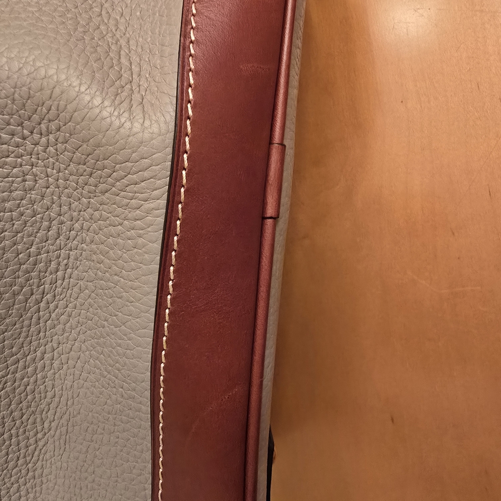 DOONEY & BOURKE Taupe Zip Zip Domed Pebbled Leather Satchel w Strap - Picture 16 of 16